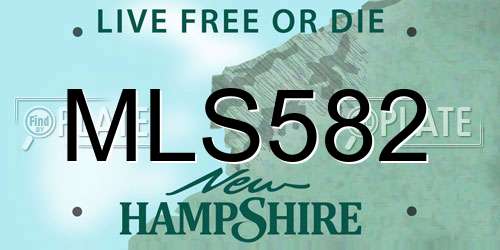 MLS582 New Hampshire License Plate