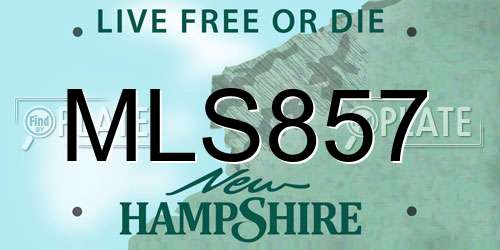 MLS857 New Hampshire License Plate