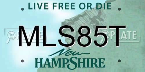 MLS85T New Hampshire License Plate