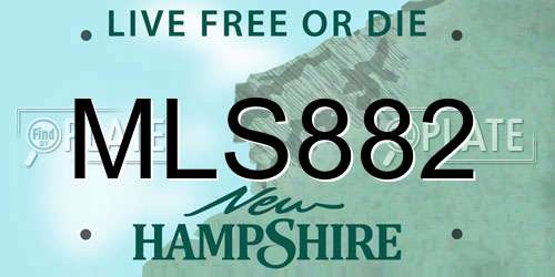 MLS882 New Hampshire License Plate