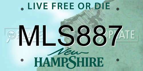 MLS887 New Hampshire License Plate