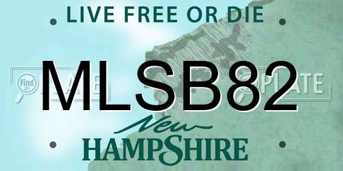 MLSB82 New Hampshire License Plate