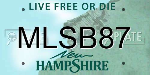 MLSB87 New Hampshire License Plate