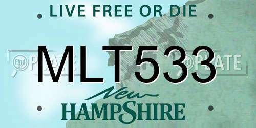 MLT533 New Hampshire License Plate