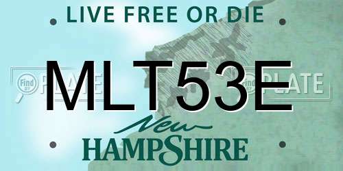 MLT53E New Hampshire License Plate