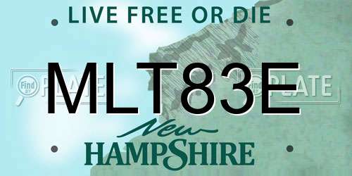 MLT83E New Hampshire License Plate