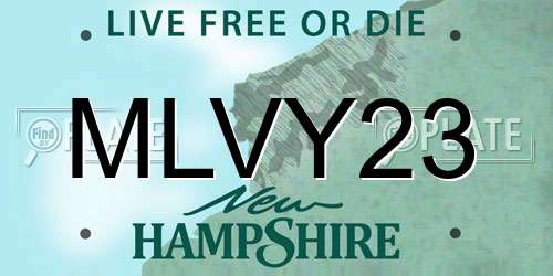MLVY23 New Hampshire License Plate