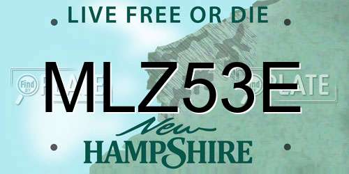 MLZ53E New Hampshire License Plate