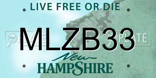 MLZB33 New Hampshire License Plate