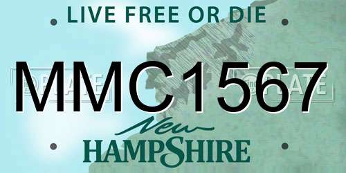 MMC1567 New Hampshire License Plate