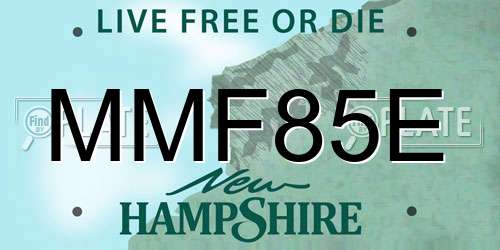 MMF85E New Hampshire License Plate