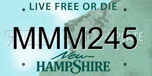 MMM245 New Hampshire License Plate