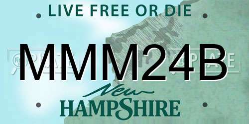 MMM24B New Hampshire License Plate