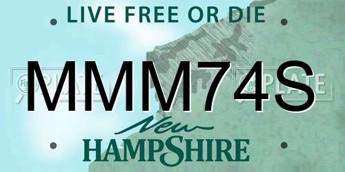MMM74S New Hampshire License Plate