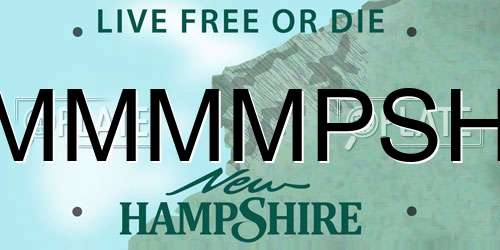 MMMMPSH New Hampshire License Plate