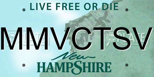 MMVCTSV New Hampshire License Plate
