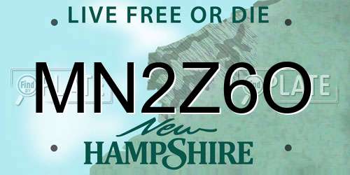 MN2Z6O New Hampshire License Plate