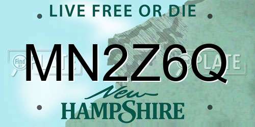 MN2Z6Q New Hampshire License Plate