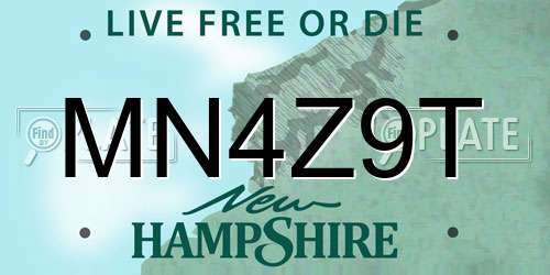 MN4Z9T New Hampshire License Plate