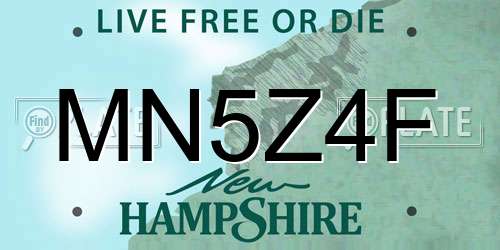 MN5Z4F New Hampshire License Plate