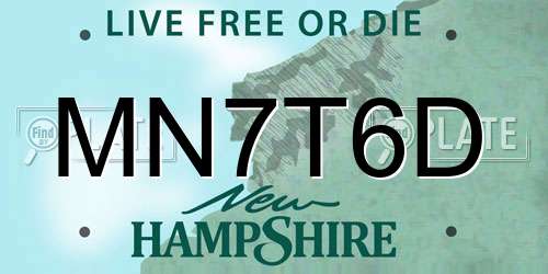 MN7T6D New Hampshire License Plate