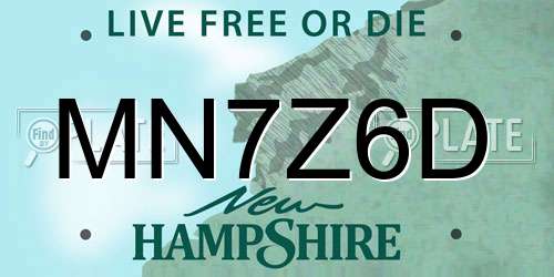 MN7Z6D New Hampshire License Plate