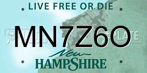 MN7Z6O New Hampshire License Plate