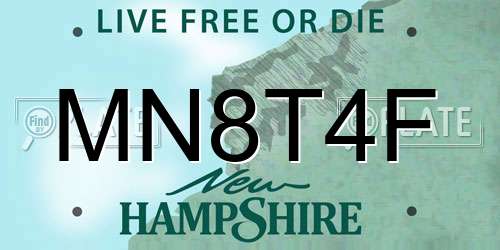 MN8T4F New Hampshire License Plate