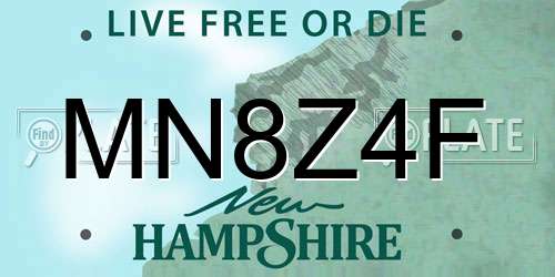 MN8Z4F New Hampshire License Plate