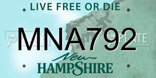 MNA792 New Hampshire License Plate