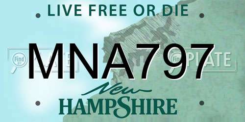MNA797 New Hampshire License Plate