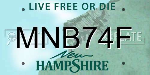 MNB74F New Hampshire License Plate