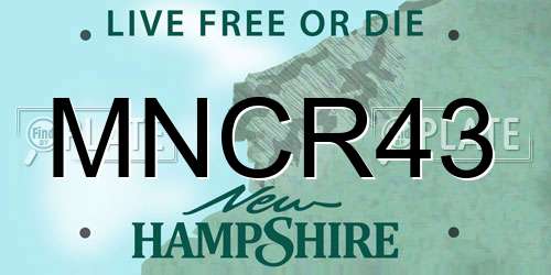MNCR43 New Hampshire License Plate