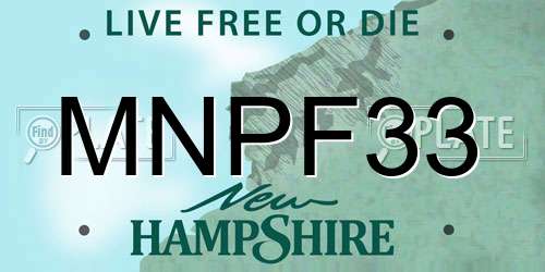 MNPF33 New Hampshire License Plate