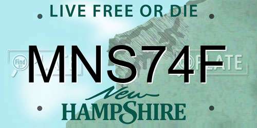 MNS74F New Hampshire License Plate