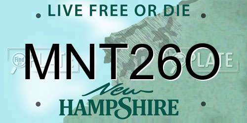 MNT26O New Hampshire License Plate