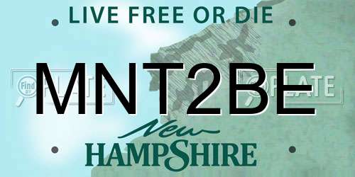 MNT2BE New Hampshire License Plate