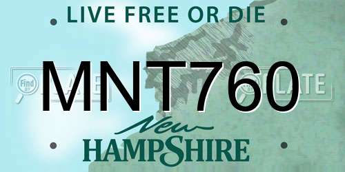 MNT760 New Hampshire License Plate