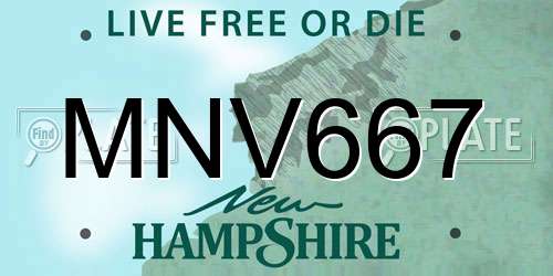 MNV667 New Hampshire License Plate