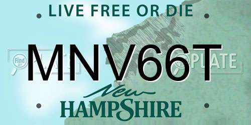 MNV66T New Hampshire License Plate