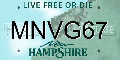 MNVG67 New Hampshire License Plate