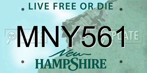 MNY561 New Hampshire License Plate