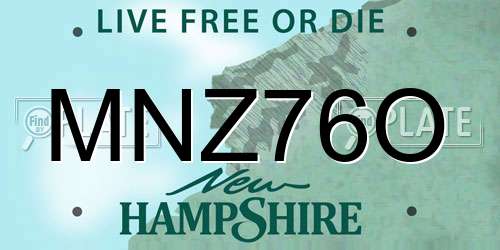MNZ76O New Hampshire License Plate