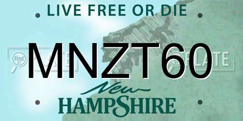 MNZT60 New Hampshire License Plate