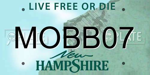 MOBB07 New Hampshire License Plate