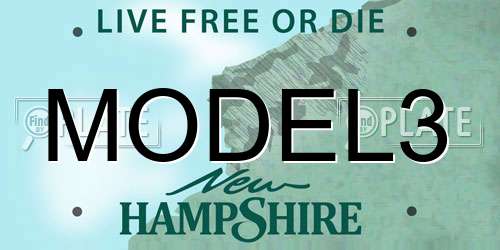 MODEL3 New Hampshire License Plate