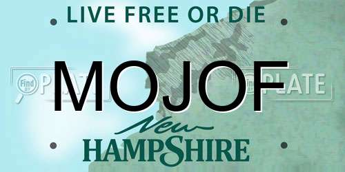 MOJOF New Hampshire License Plate