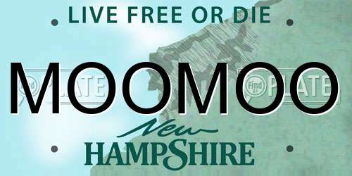 MOOMOO New Hampshire License Plate