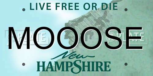 MOOOSE New Hampshire License Plate