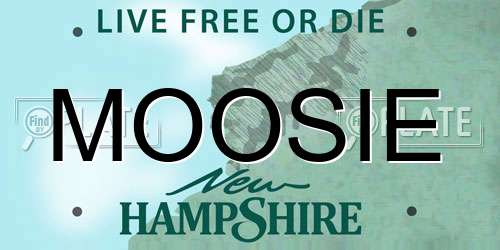 MOOSIE New Hampshire License Plate